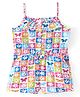 Babyhug Cotton Knit Sleeveless Floral Printed Jumpsuit - Multicolour