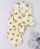 Funkrafts Pure Cotton Full Sleeves Avocado Printed Coordinating Night Suit - Off White