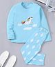 Funkrafts Full Sleeves Unicorn & Clouds Printed Coordinating Pure Cotton Night Suit - Blue