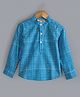 Hugsntugs Full Sleeves Pin Checked Shirt - Blue