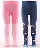 Cutewalk by Babyhug Anti-Bacterial Tights Unicorn & Stripes Print Pack of 2 - Pink & Blue