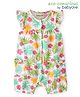 Babyoye 100% Cotton Organic Sleeveless Romper With Tropical Print - White