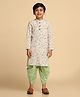 KISAH Full Sleeves Seamless Floral Kantha Design Printed Kurta Dhoti Set - Multi Color