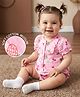 Babyoye 100% Cotton Organic Woven Half Sleeves Onesies Pineapple Print - Pink