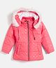Okane Knit Full Sleeves Hooded Jacket - Pink
