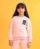 Anthrilo Full Sleeves Placement Printed Sporty Collection Fleece Sweatshirt  - Pink