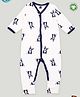 Kidbea 100% Organic Cotton  Full Sleeves Dog Printed Romper - Blue