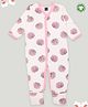 Kidbea 100% Organic Cotton Full Sleeves Floral Printed Romper - Pink