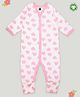 Kidbea 100% Organic Cotton Full Sleeves Heart Printed Romper - Pink