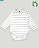 Kidbea 100% Organic Cotton Full Sleeves Candy Striped Onesie - Grey