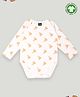Kidbea 100% Organic Cotton Full Sleeves Pizza Printed Onesie - Yellow