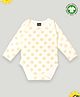 Kidbea 100% Cotton Full Sleeves Pretzal Printed Onesie - Yellow
