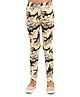 Kids Cave Cotton Jersey Abstract Design Printed Leggings - Beige