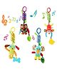 KolorFish Soft Hanging Rattle Toy Baby Bed Crib Car Seat Stroller Soft Toys Baby Rattles Hanging Wind Chime with Teether for Boys Girls (Pack of 4)