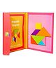 KolorFishWooden Pattern Tangram Magnetic Puzzle Shape Blocks Jigsaw Book Brain Teasers Stacking Games Early Educational Learning Challenge IQ Toy Gift for Kid Toddlers Age 3+ Years Old 96 Pcs