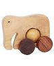 Desi Karigar Wooden Moving Toy Elephant With Wheels - For Kids & Home Decor