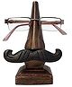 Desi Karigar Handmade Wooden Nose Shaped Mustache Spectacle Holder - Brown