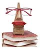Desi Karigar Wooden Nose Shaped Spectacle Stand Pink Lips Eyeglass Holder