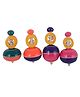Desi Karigar Multicoloured Wooden Wind Top - (Set Of 4)