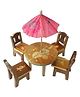 Desi Karigar Cute Wooden Doll House Miniature Dinning Table For Kids