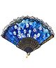 Desi Karigar Summer Floral Pattern Lace Foldable Hand Fan
