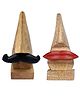 Desi Karigar Handmade Wooden Couple Lips & Black Mustache Spectacle Holder