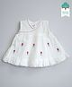 Keebee Organics  Organic Cotton  Sleeveless Tulip Flower Embroidered Dress - White