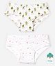 Keebee Organics Organic Cotton Pack Of 2 Plants & Heart Printed Panties - White
