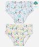 Keebee Organics Pack Of 2 Rolling Cars & Printed Organic Cotton Briefs - White