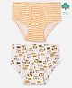 Keebee Organics Pack Of 2 Tiger Printed & Striped Organic Cotton Briefs - Yellow
