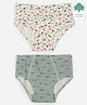 Keebee Organics Pack Of 2 Paper Boats & Waves Organic Cotton Briefs - Multi Color
