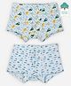 Keebee Organics Pack Of 2 Paper Dinosaurs & Clouds Organic Cotton Boxer Briefs - Blue
