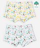 Keebee Organics Pack Of 2 Rolling Cars Printed Organic Cotton Boxer Briefs - White