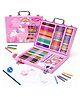 Pink 128-Piece Painting Set in Portable Briefcase for Kids and Adults - Markers, Chalks, Pencils, Paints