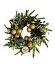 Little Surprise Box Gold Wooden Merry Christmas Artifical Wreath - Golden