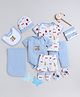 BUMZEE Pack Of 13 Vehicles Printed Baby Clothing Gift Set - Sky Blue & White