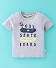 Simply Sinker Knit Half Sleeves T-Shirt Text Print- Grey