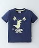 Simply Sinker Knit Half Sleeves T-Shirt Dino Print- Navy Blue