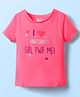 Simply Sinker Knit Half Sleeves T-Shirt  Text Print- Pink