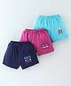 Simply Sinker Knee Length Shorts Text Placement Print Pack of 3 - Purple & Blue