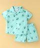 Simply Premium Interlock Half Sleeves Night Suit With Simply Print -  Green