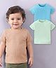 Babyoye Waffle 100% Cotton with Eco Jiva Finish Solid Dyed Half Sleeves T-Shirts Pack of 3 - Multicolour
