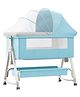 StarAndDaisy 3 in 1 Baby Bassinet Bedside Sleeper Cribs with Storage Basket and Wheels - Sky Blue