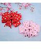 Little Miss Cuttie Set Of 2 Polka Dots Foil Printed Hair Clips - Red & Pink
