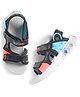 Skechers Sandals with Velcro Closure Solid Colour with Controller Applique - Grey & Black