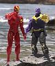 WOW Toys Delivering Joys of Life Combo of Steel Man Super Hero and Villain Action Figure - Red & Black