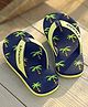 Pine Kids Slip On Flip Flops Palm Tree Print - Dark Blue