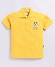 Nottie Planet Half Sleeves Panda Face & Text Embroidered Tee - Yellow