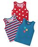 Babyhug 100% Cotton Sando Number Print Pack Of 3 - Red & Blue