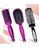 Majestique Detangling, Vent, and Blow Dry Brushes, Soft Nylon Bristles for All Types Style - 3Pcs Multicolor
